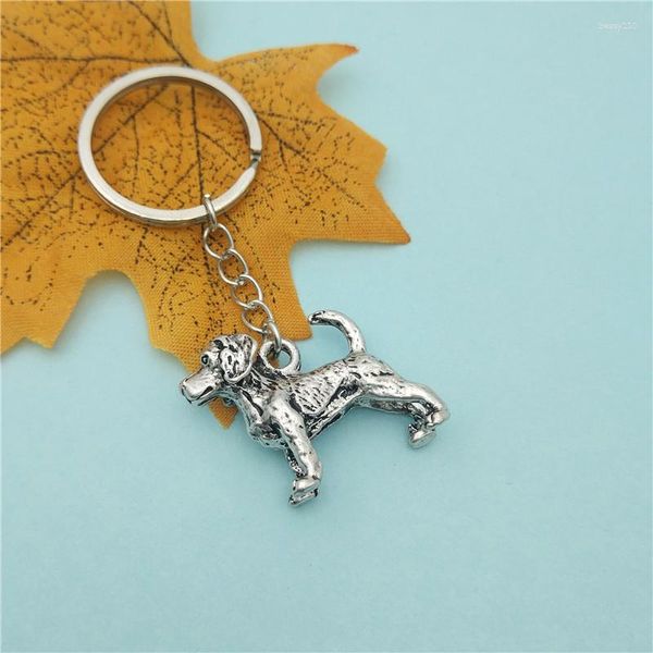 Llaveros Diseño Vintage 3D Beagle Perro Colgante Llavero Mujeres Lindo Animal Charm Llavero Pet Joyería Amante Regalo