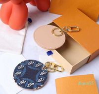 Keychains Designer Fashion Keychain Letter Impression ronde Unisexe PU Le cuir