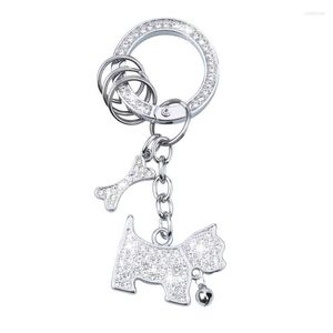 Keychains Diamond Crystal Dog Car Keychain Accessoires voor vrouwelijke meisjes Key Holder Chains Backpacks Charms Bags Hangende schattige geschenken Smal22