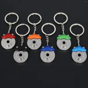 Keychains Disc Keychain Wheel Standard Key Chain Car Modèle de frein Modèle de frein 3D Métal Pièce Turbo Keyring Gadget Gadget