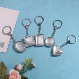 Porte-clés bricolage Double face personnalisé personnalisé bébé famille amoureux Po calendrier porte-clés porte-clés porte-anneaux pour cadeau