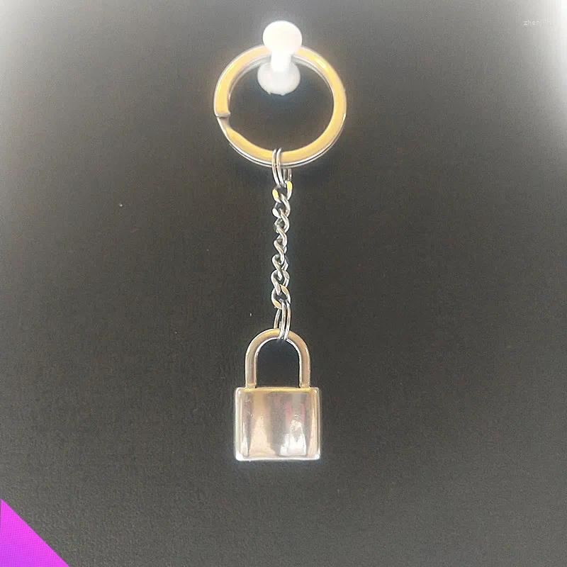 Nyckelringar DIY Keychain Lock Pendant Amulet 3D Gratis kombination Rostfritt stål Damer Män Dagliga nödvändigheter