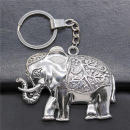 Keychains Diy Metal Soporter Men Keychain Vintage 2 Colors 74x50 mm Elefante Coriano Regalo