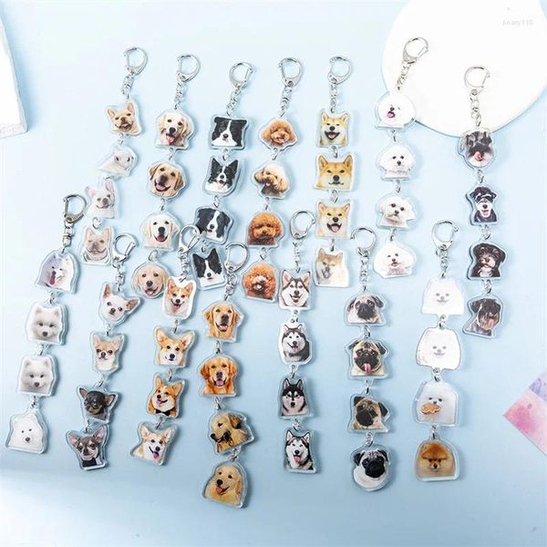 Keches chèques Animal Animal Acrylique Keyring 2D Flat Keychain Men Chain Chain Boyfriend Gift Gift For Women Jewelry