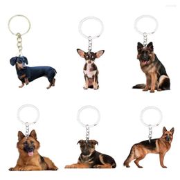 Keychains Dog Charms Keychain 6pcs/Set Animal Not 3d Llaveros Cute For Friends Boyfriend Gift Car Key op de Backpack Purse Anime