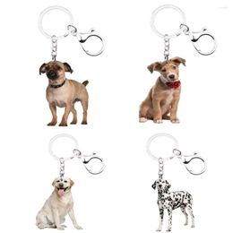 Keychains Dog Keychain Llavero de Perro 4PCS/Set Animal Not 3d Chaveiro Cachorro For Friends Boyfriend Gift Idee on the Backpack Anime