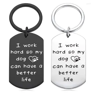 Porte-clés amoureux des chiens, cadeau pour maman et papa, je travaille dur pour pouvoir avoir un meilleur porte-clés