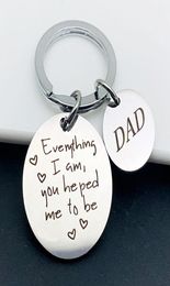 Keychains Doradeer Alloy Key Chain Men Dad Alles Iam Holder Creative Letter Color Ring Pendant voor vaderdaggeschenken4217603