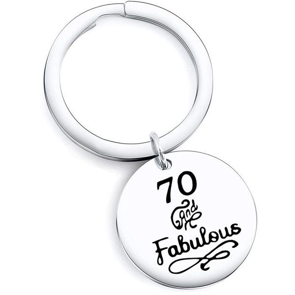 Porte-clés DoraDeer couleur argent porte-clés hommes 30 40 50 60 70 80 90 ans anniversaire cadeau d'anniversaire porte-clés en acier inoxydable pour les amoureux