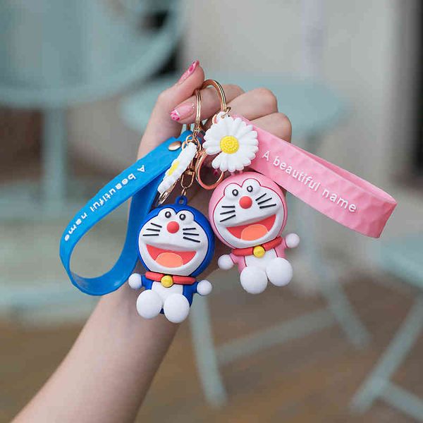 Llaveros Doraemon llavero muñeca linda máquina de gato Dingdang anillo pequeño regalo KT colgante de productos básicos