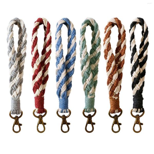 Porte-clés Double Couleurs Tressé Porte-clés Pour Femmes Hommes Sac À Dos Bracelet Survie En Plein Air Corde D'urgence Chaîne En Métal Boucle Boucle