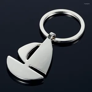 Keychains Double Sail Metal Metal Keychain Ring Courte