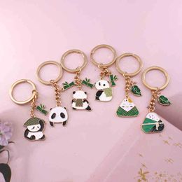 Porte-clés Dragon Boat Festival mignon dessin animé panda zongzi porte-clés personnalité créativité étudiant cartable voiture pendentif petit cadeau