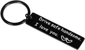 Sleutelhangers Drive Safe I Love You Sleutelhanger Kerstmis Verjaardagscadeaus voor vriend Echtgenoot Vader Bestuurder