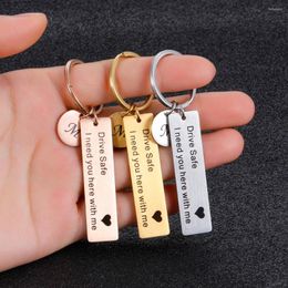 Keychains Drive Safe Keychain A-Z 26 initialen Lettering Men Vrouwen vriendje Key Chain Birthday Chritsmas Vaderdag Geschenken Drop