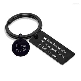 Keychains Drive Safe Keychain naar Son Daughter van Mom Fun Call Your Gifts for Driver Afstuderen