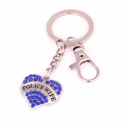 Porte-clés Drop 1 "pouces plaqué rhodium femme pavé cristal coeur charme porte-clés