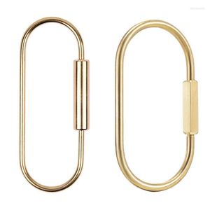 Sleutelhangers Duurzaam Messing Schroef Lock Clip Sleutelhanger Ring Eenvoudige Stijl Auto Miri22