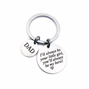 Keychains Dxjel Keyring Ik zal altijd bij je kleine meisje je zijn mijn held Key Chain Fathers Day Gifts Fashion Jewelry Accessories