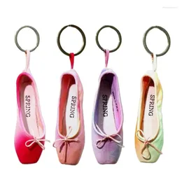 Sleutelhangers E0BF Pointe Schoenen Sleutelhangers Mini Ballet Schoen Portemonnee Sleutelhanger Handgemaakte Charme Tas Hanger Cadeau Voor Dansliefhebbers