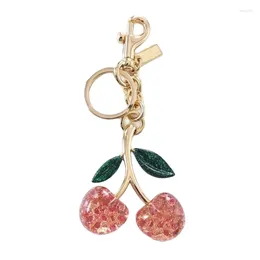 Keychains E0BF Resin Cherry Keychain Bag Charm Accessoire Unieke managementhangers