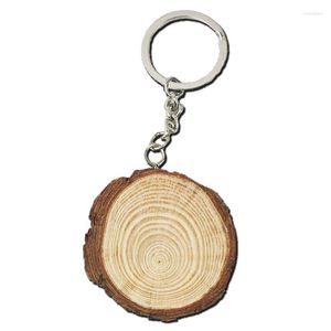 Keychains E15E 10PC's onafgemaakte natuurlijke houten plakjes blanco handgeschilderde sieraden maken