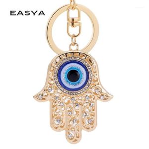 Keychains Easya Hand Evil Eye Lucky Charm Amulet Hamsa Bag Pendant R Key Ring Holder For Women Girls1229L