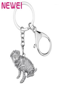 Keychains ei alliage plaqué antique or shar pei chien charmant bijoux de clés animaux pour femmes hommes enfants décoration de sacs drôles17834807