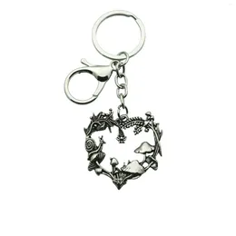 Keychains Elegant Hollow Out Design Heart en forme de cœur en forme naturel Pendre porte-clés pour femmes Accessoires Gift
