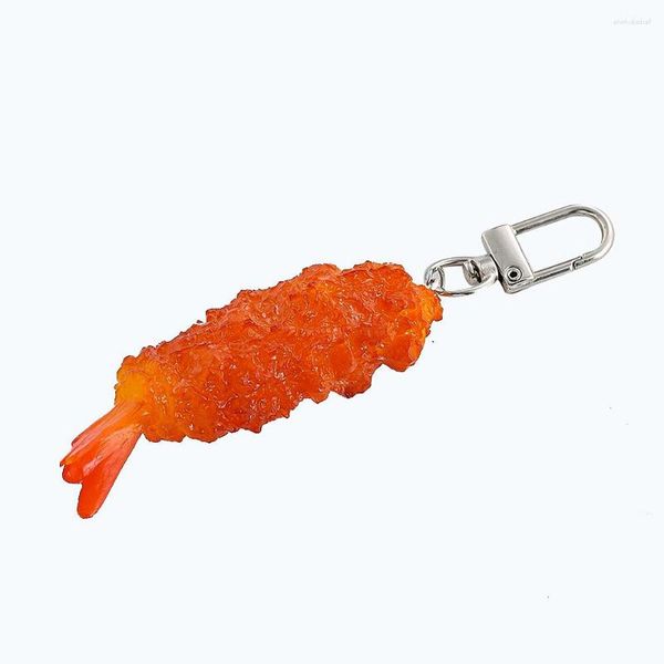 Kecheschaines Emulation japonaise Cuisine Fruits de mer Tempura Tempura Plavacies PVC Résine Kechechaine Funny Fried Foods Po Props Knapsack Scack Jewelry