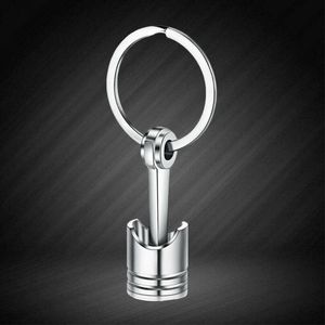 Porte-clés moteur piston porte-clés chrome poli accessoires de voiture créatifs personnalisé unique modèle durable suspendu à la taille