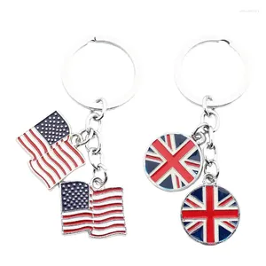 Porte-clés Angleterre Porte-clés Drapeau Royaume-Uni Londres Souvenir Clé Souvenirs Anneaux Cadeaux Promotionnels Bague Union Jack Porte-clés Charme