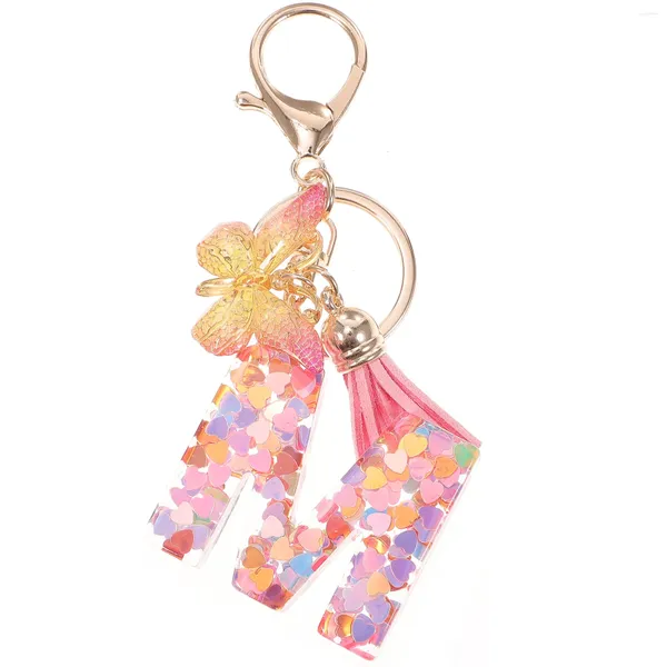 Porte-clés anglais porte-clés lettre sacs à main charmes chaînes en forme de coeur pendentif en plastique suspendus porte-clés pendentifs