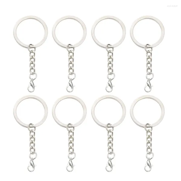 Porte-clés respectueux de l'environnement plaqué blanc K 25mm 30mm bouton de homard clé suspendue anneau de saut accessoires de bricolage lisses