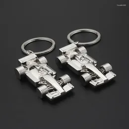 Sleutelhangers F1 Sleutelhanger Racing Activiteit Cadeau Persoonlijkheid Hanger Sleutelgesp Autoketting Heren Sieraden Sleutelhanger Zilver Kleur Llaveros Geschenken