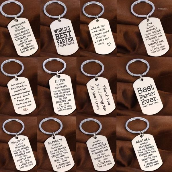 Keychains Family Love Keychain fils fille sœur frère Maman Pères Pères Cédeaux Cédeaux en acier inoxydable Course papa maman ami 217a