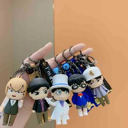 Keychains Detective Famoso Conan Silicone CAR BACHA CLACA BOLSA PIGA BOLSACIÓN ANIMATIVO PEQUEÑO REGALO