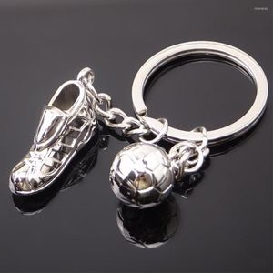 Keychains mode 2022 voetbal metal sleutelhanger unisex cadeau sleutelhanger voetbal schoenen en autoring feest sieraden