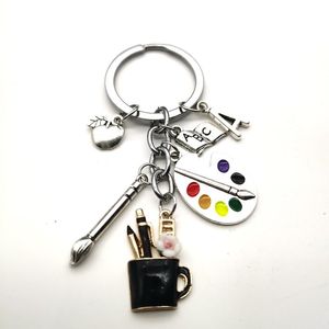 Porte-clés mode A-Z lettre dessin à la main stylo porte-clés enseignant étudiant cadeau porte-clés bijoux