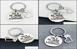 Porte-clés Accessoires de mode 10pc charme en acier inoxydable femmes sac porte-clés porte-bijoux je suis une infirmière pendentif porte-clés hôpital Da9831436