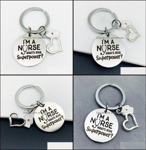 Porte-clés Accessoires de mode 10pc charme en acier inoxydable femmes sac porte-clés porte-bijoux je suis une infirmière pendentif porte-clés hôpital Da6728782
