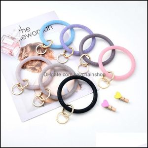 Keychains mode -accessoires Sile pols sleutelhangers glitter armband sport sleutelhanger armbanden armbanden ronde sleutel ringen groot o schattige sleutelhanger droog