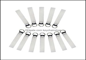 Keychains Accessoires de mode blancs blanc néoprène en néoprène Band de sangle de longe pour sublimation Impression cool clés poignet Fob Hand Dr8974334