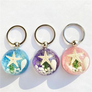 Keychains Fashion Anime Starfish Amber Key Ring For Men Women Leuke tas Paar accessoires Auto Keychain Chain Kaar Gift snuisterijen