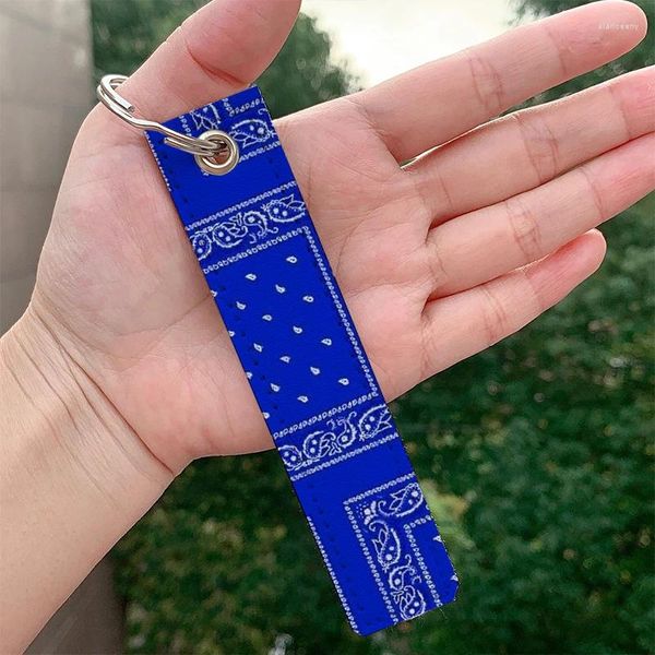 Porte-clés mode bleu Bandana fond porte-clés sangle porte-clés support suspendu sac portefeuille de voiture bibelot