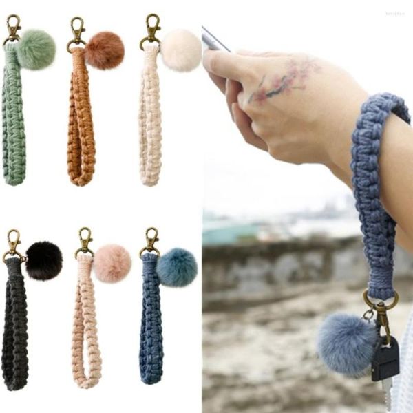 Llaveros Moda Trenzado Llavero Pulsera Cordón Llavero Llavero Correa Bolsa Colgante Cadena de Coche Teléfono Colgante Joyería Regalo