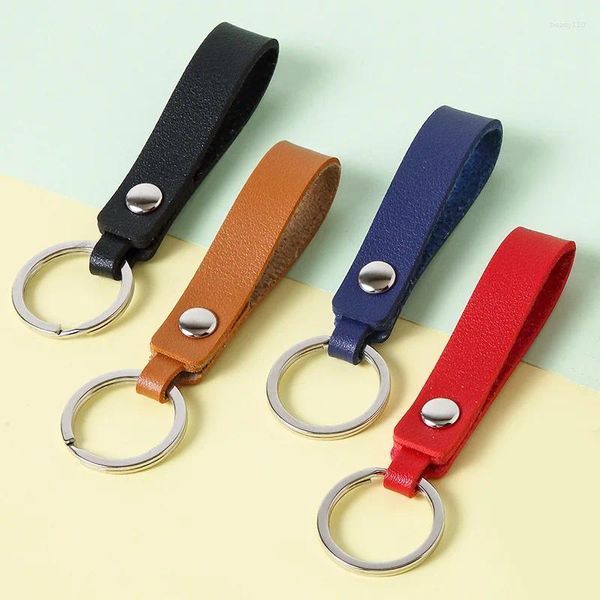 Porte-clés de voiture de mode, simple et exquis, en cuir, fait à la main, K5059