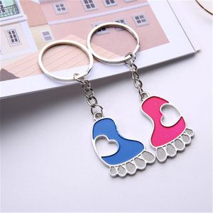 Porte-clés mode créatif métal ours couple porte-clés champignon double pieds en forme de coeur porte-clés anneau cadeau de la Saint-Valentin