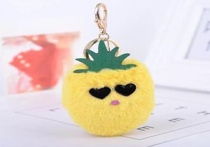 Keychains Fashion Migne Plux Fruit Clé Clés Lunes Créative Pineapple Car Keychain Sacs Femme Accessoires Pendants Girl Gift8988519