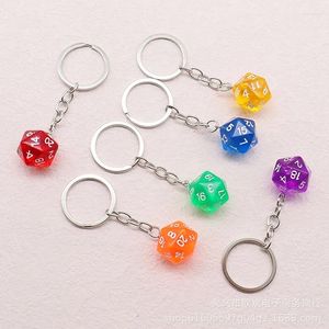 Porte-clés mode mignon résine coloré dés charmes porte-clés Souvenir cadeau pour clé de voiture sac à main pendentifs chaînes accessoire